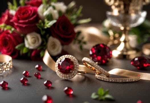 Professionelt billede til Rubinbryllup.dk med fokus på bryllupsdetaljer.